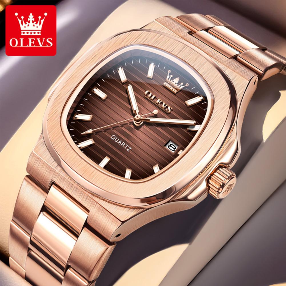 Classic Fashion Quartz Man Watch Luxury Simple Stainless Steel Band Waterproof Casual Date Watches for Mens