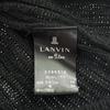 LANVIN en Bleu wool blend knit Knee length skirt 38 black Waist ribbon Women Used