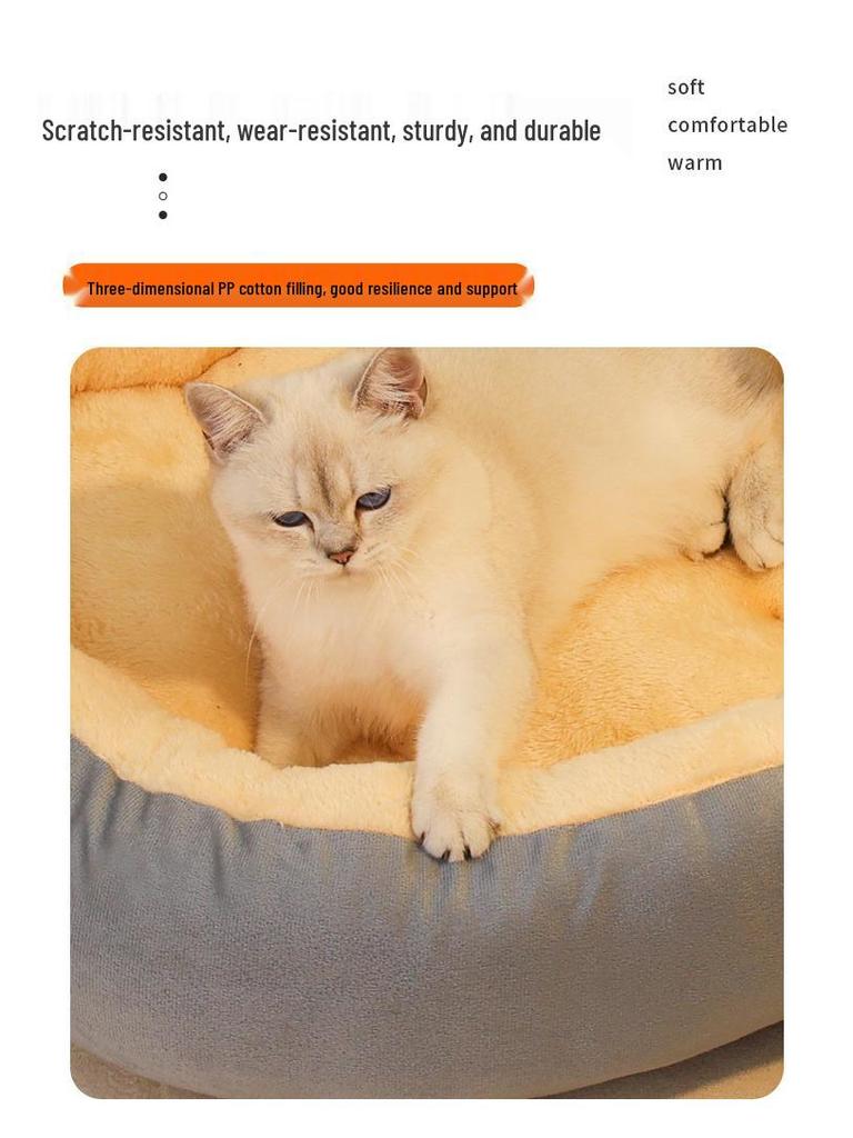 Winter-Ready Cat Villa & Dog Bed - Thick, Warm, Bite-Resistant Pet Nest for Small Dogs and Cats