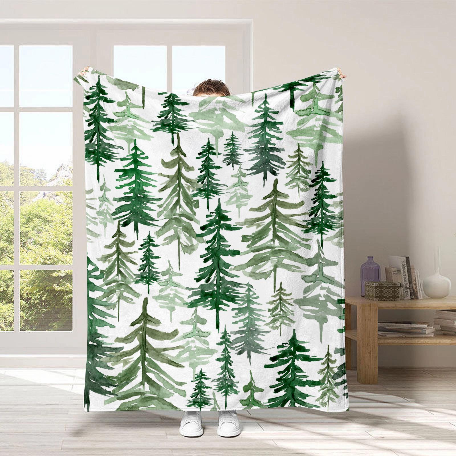 

Christmas tree series patterns Printed Blanket for Sofa Bed Travel Camping Living Room Office Conditioning Blanket 75x90cm