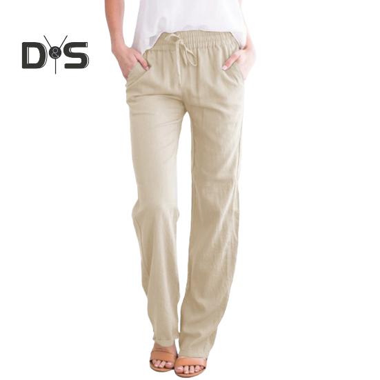 

Женские повседневные брюки, эластичные на талии, длинные брюки с карманами, однотонные, свободные, широкие брюки 2XL абрикосовый