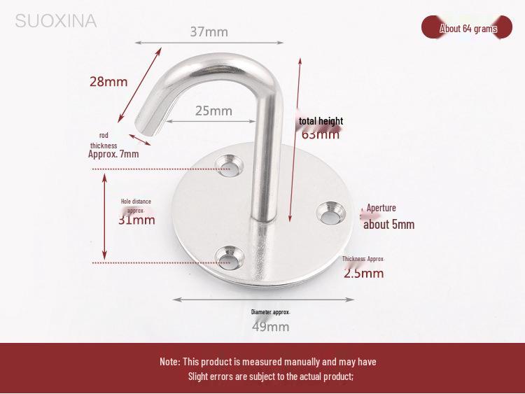 Stainless Steel U-Shaped Hanging Hook for Ceiling, Balcony, Plants, Sandbags, Fans, Clothes