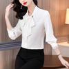 Brand Women's High-End Silk Bow Tie Blouse - Fashionable Style