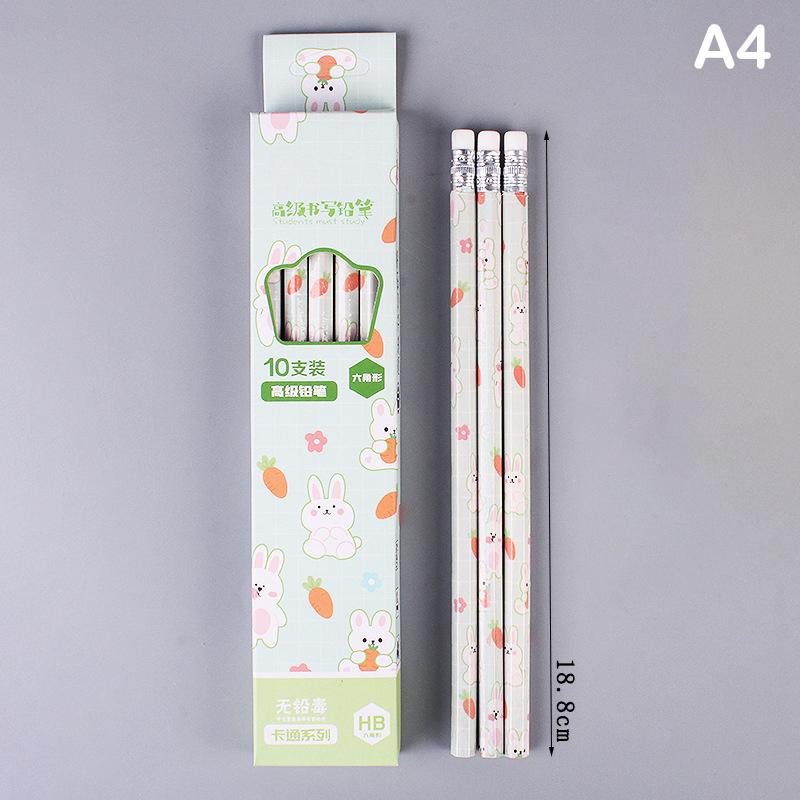 10Pcs Graphite Pencil Set Korean Kawaii Stationery Pencils For Children School Writing Drawing Art Supplies