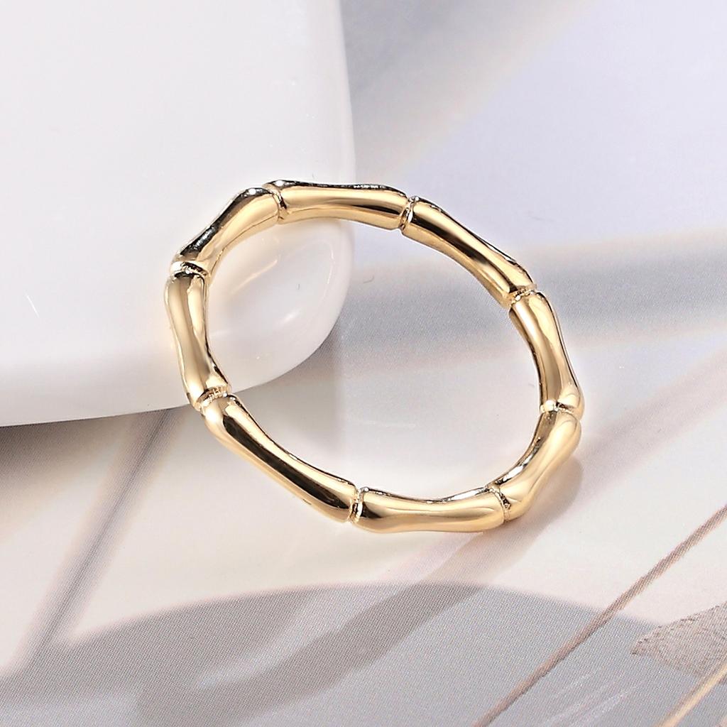 New Chinese-style Gaosheng Bamboo Ring Titanium Steel Vacuum Electroplating Index Finger Ring Women's National Style Accessories