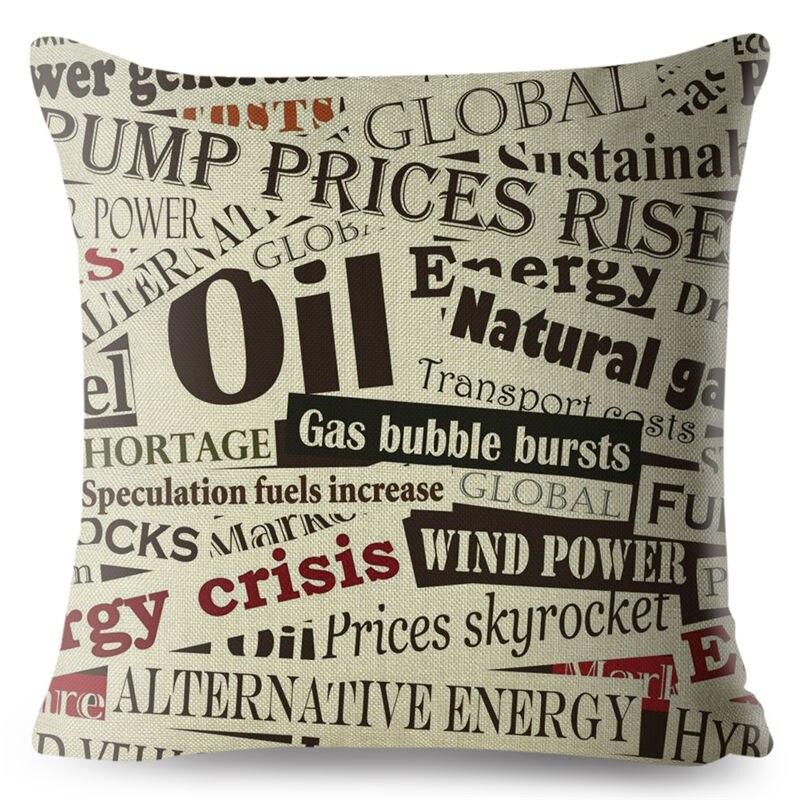 Buy 45x45cm Linen Vintage Newspaper Cushion Cover for Sofa Home Decor