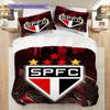 Sao Paulo FC Pattern Bedding Quilt Set Quilt Cover Pillowcase Home Decoration Birthday Gift (1 * Duvet Cover + 2 * Pillowcase, Without Core)