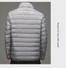 Brand Men's Short Hooded Light Down Jacket - Autumn/Winter, Stand Collar, Thin Style