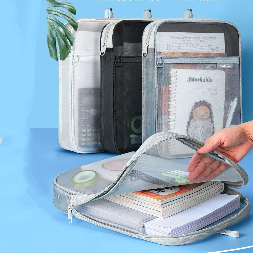 Thickened Document Organizer Large Capacity Transparent File Holder File Pockets  Breathable