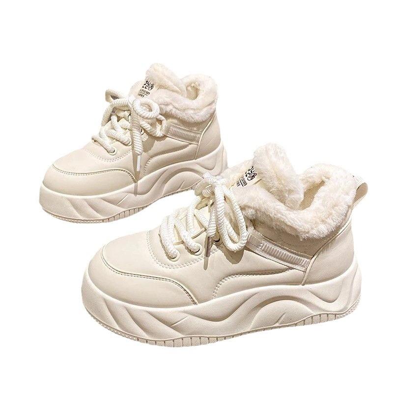 Fashion 2025 New Thick Soled Shoes Women's Winter Snow Boots And Velvet Warm Cotton Shoes Women's Casual Sneakers Platform Ankle Boots