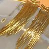 Exaggerated Luxury Gold Color Irregularly Shaped Inclined Long Tassels Dangle Earrings for Women Fashion Party Piercing Jewelry