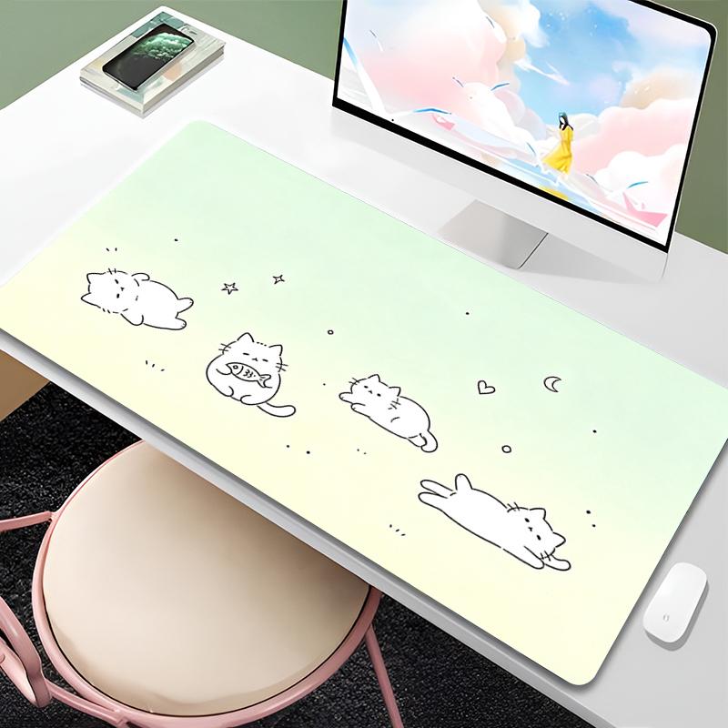Exquisite Mouse Pad XXL Gaming Computer Accessories Gamer Non-slip Keyboard Pad Cute Cat Kawaii Desk Mat Mousepad For Best Gift