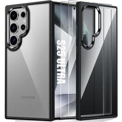 Case - Booling - for Samsung Galaxy S25 Ultra - Shockproof Protection - Anti-Scratch - Rigid Transparent - 2 Tempered Glass