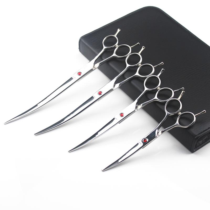 

Профессиональные японские ножницы для стрижки собак 440C 6/7/8/9 изогнутые ножницы для стрижки домашних животных парикмахерские ножницы