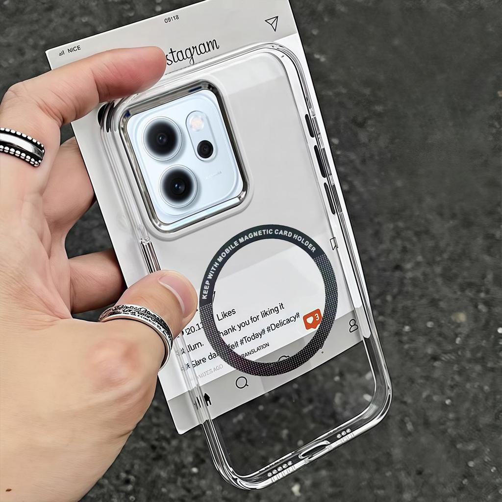 Case for OPPO Reno14 F 5G Minimal Semi-Transparent Magnetic Casing Raised Electroplated Lens Bezel Anti-Slip Drop Resistant Protective Shell