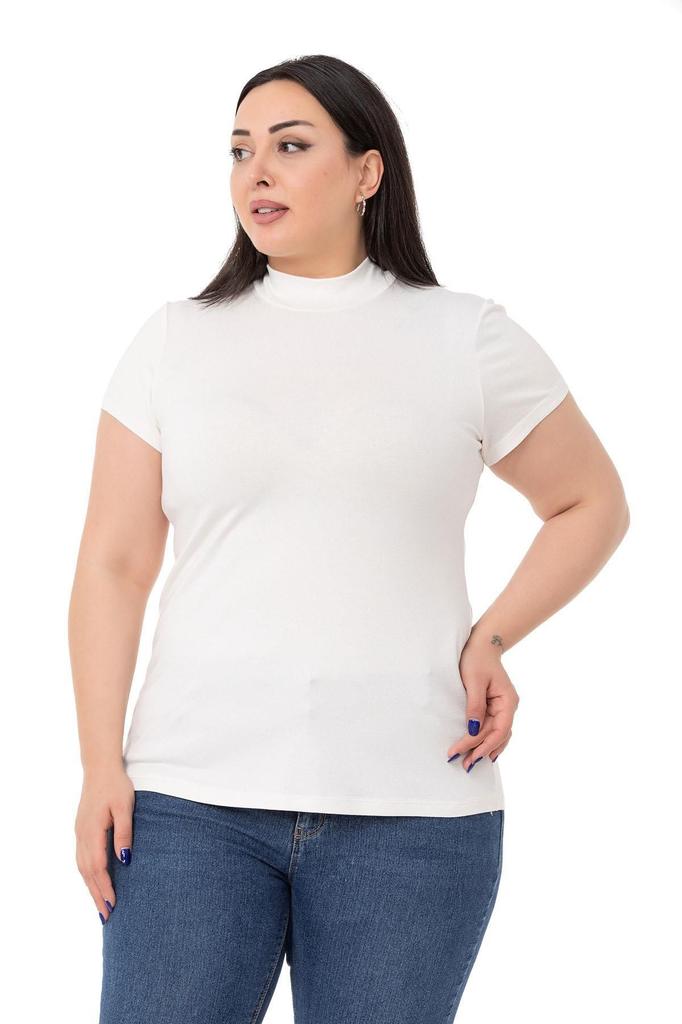 Women's Style Big Size Body Plus Size Half Turtleneck Short Sleeve Viscose Emerald Body