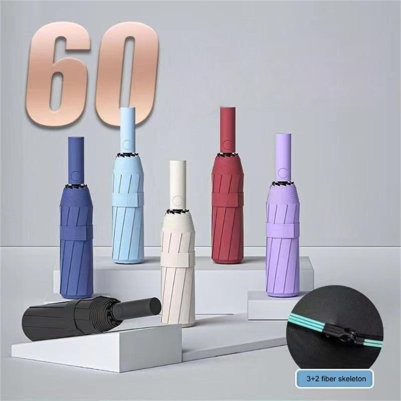 Auto Open/Close Umbrella with 60 Ribs for Comfortable Handle For Sun and Rain Multiple Purpose