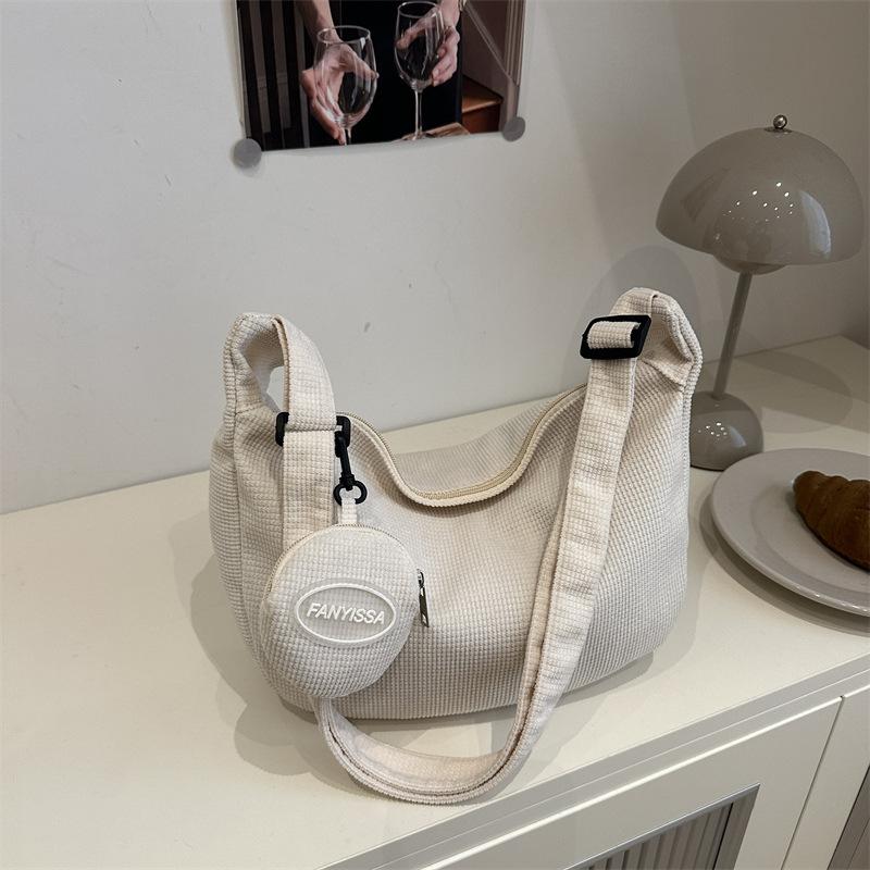 

Casual fashion simple messenger bag summer new retro personality large capacity tote bag commuter shoulder bag білий