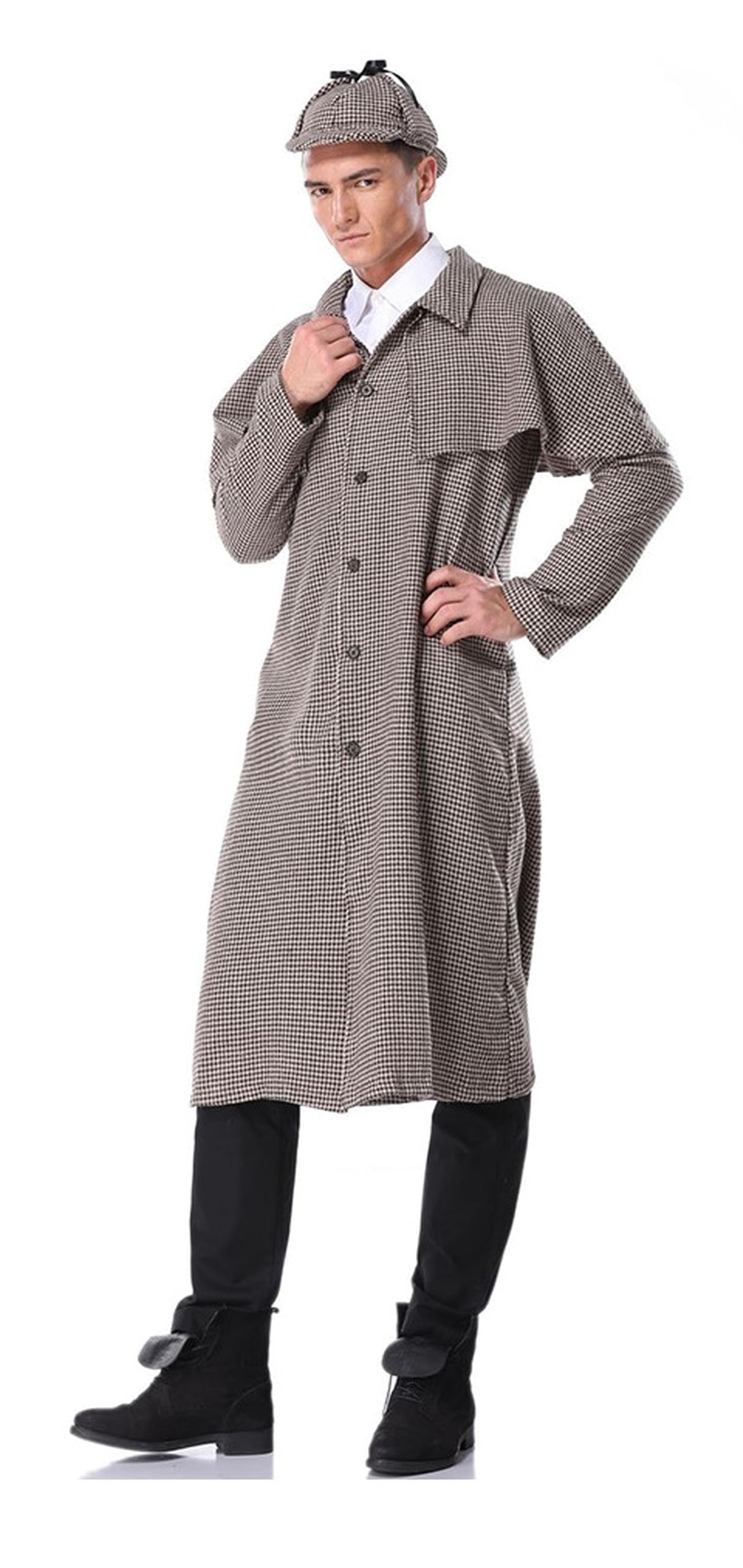 

SparkleRomance Detective Great Detective School Cultural Checkered Includes Hat Size Costume, Cosplay, Halloween, Christmas, Theater, Stage, Event,