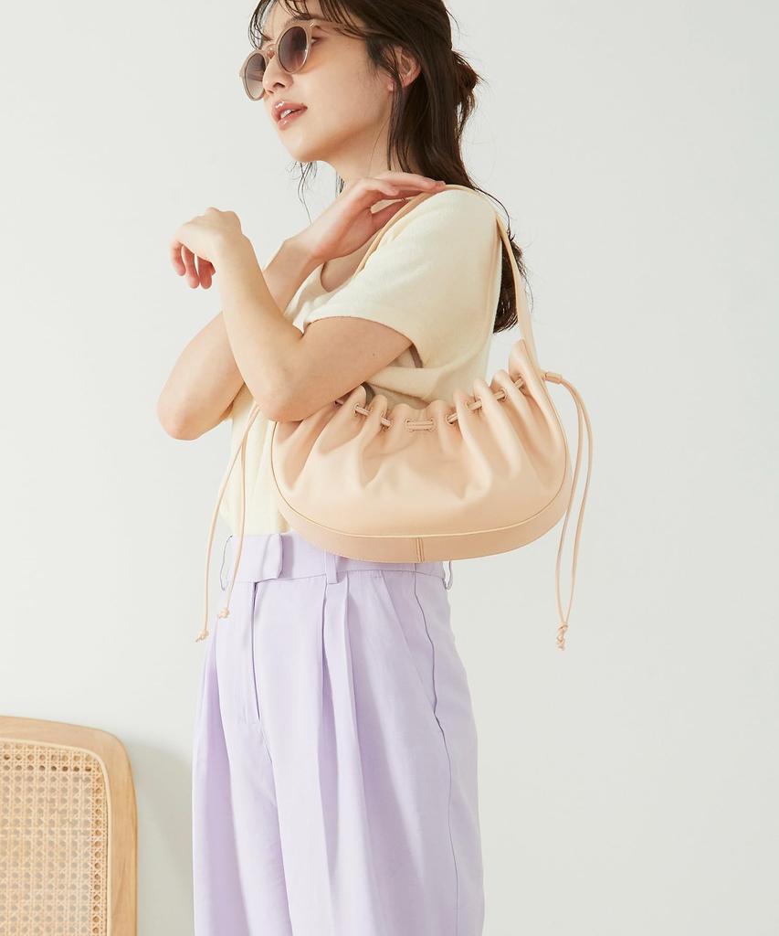 Topkapi Half Moon Soft Drawstring Handbag, Women's, Pale Salmon