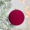 Shatterproof Christmas Hanging Balls Flocked Xmas Tree Ornaments  Holiday Festival Decor