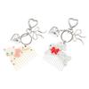 Stylish Acetate Animal Shaped Key Ring Alloy Heart Pendant Ornament Charm Women Fashion Jewelry Gift