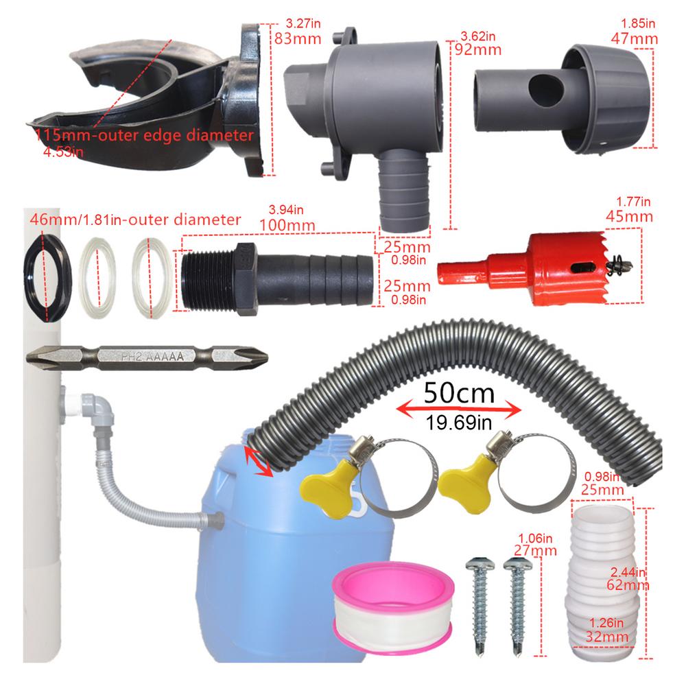 Diverter Kit For Rain Barrel Weatherproof Collection System Tank Connection Seal 1.64ft/3.28ft Hose Water Filtering Device For