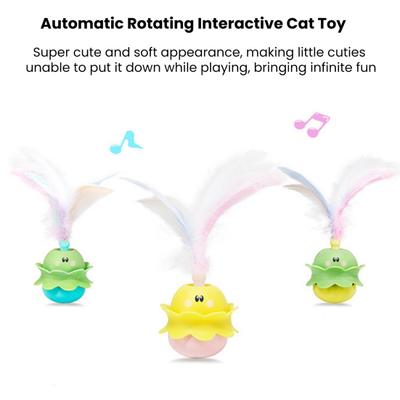 Interactive Cat Toy Auto-Rotating Electric Kitten Toy Rechargeable Indoor Outdoor Play Toys for Relieve Anxiety