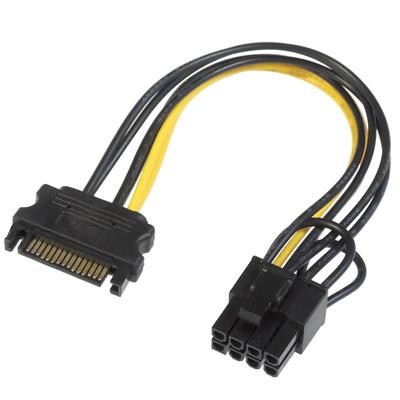 KAUMO SATA zasilacz PCIe karta graficzna pomocniczy kabel konwertujący zasilanie - (6+2 pin)