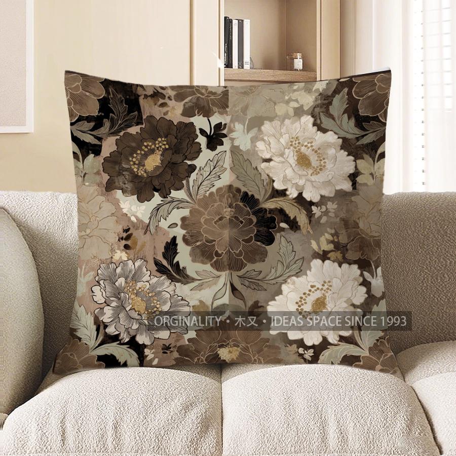 2D Floral Patterned Cushion Covers For Decor Pattern Cushion Cover Suitable For Sofa Bedroom Car Pillow Cover