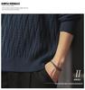 Men's Heavyweight Cable Knit Sweater - Warm, Trendy, Casual, and Versatile Round Neck Knitwear