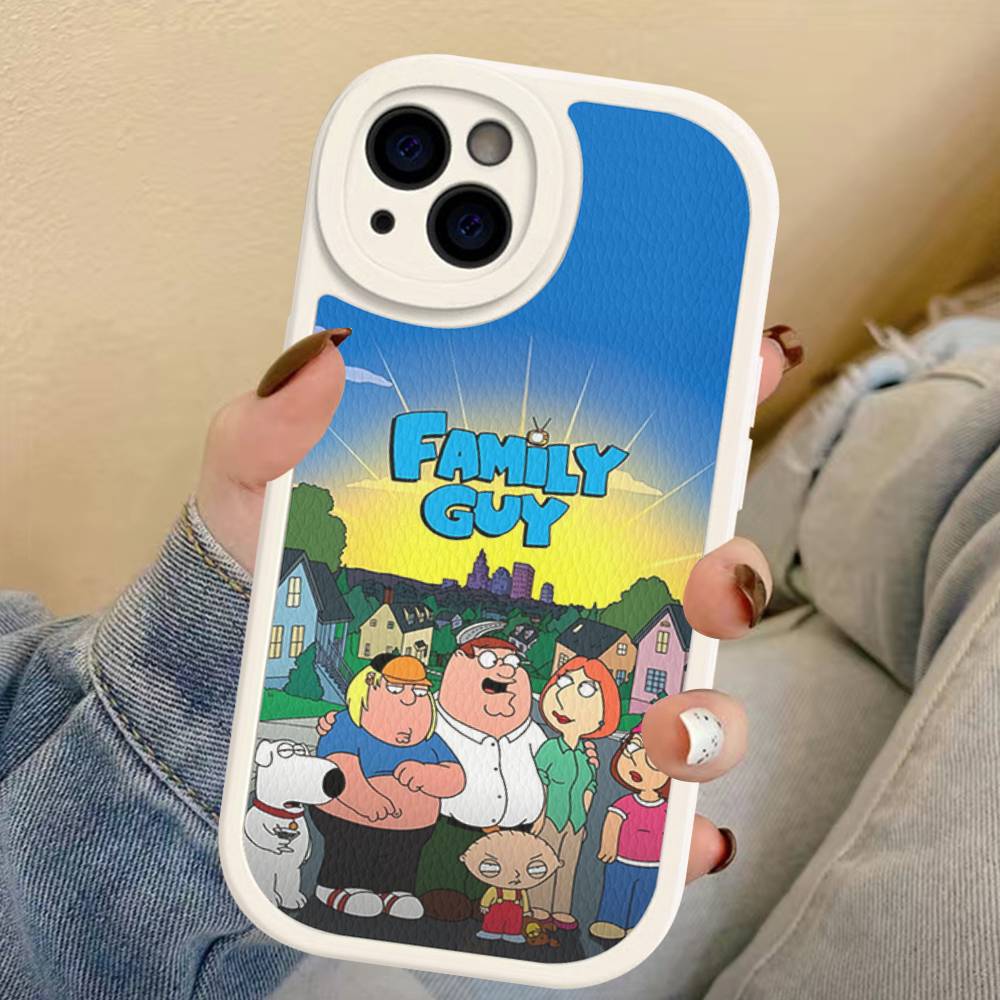 Aesthetic F-Family G-Guy Leather Phone Case For IPhone 16 15 14 13 12 11 Pro Max Plus Shockproof Cover