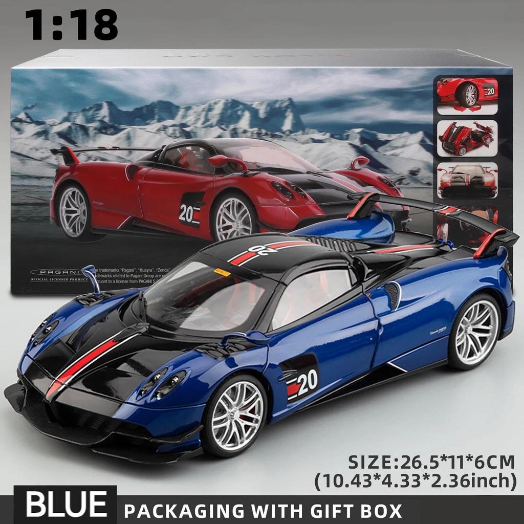 1/18 Pagani Huayra BC Blu Francia/Candy Blue with Carbon Accents 1/18 Model Car By Autoart