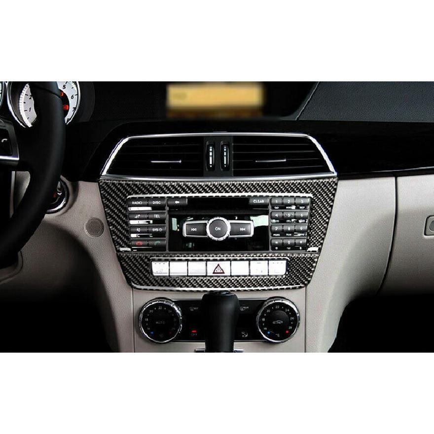 For Benz C-Class W204 2011-2014 Real Carbon Fiber Central Volume CD Switch Panel