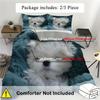 Comforter Cute White Dog 3D Print Bedding Set For Kids Teens Adult Animal Theme Soft Comfortable Home Textiles Set