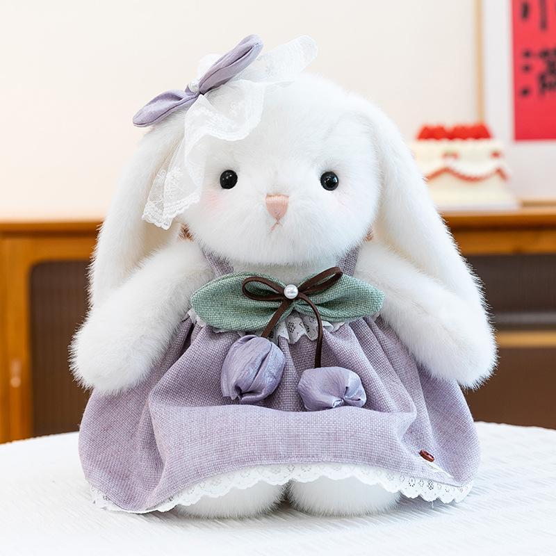 Taro Paste Bobble Lop-Eared Rabbit Plush Pillow – Cute Cartoon Sleeping Hug Doll 28 cm фиолетовый