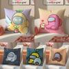 Fun Deduction Party Board Game AAmong Us Cushion Cover Pillowcase Short Plush Invisible Zipper Room Sofa Cushion Cover