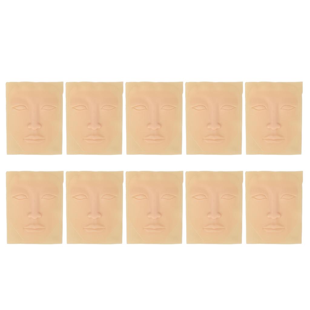 10PCS Tattoo Practice Skin Head with Base Single Eyelids 0.15cm Thickness Eyeliner Eyebrow Lip