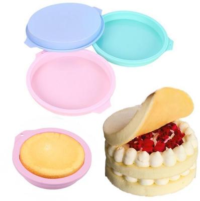 Silicone Round Chiffon Cake Mold, 4/6/8 Inch, No-Cut Layer, Oven & Mousse Baking Pan.