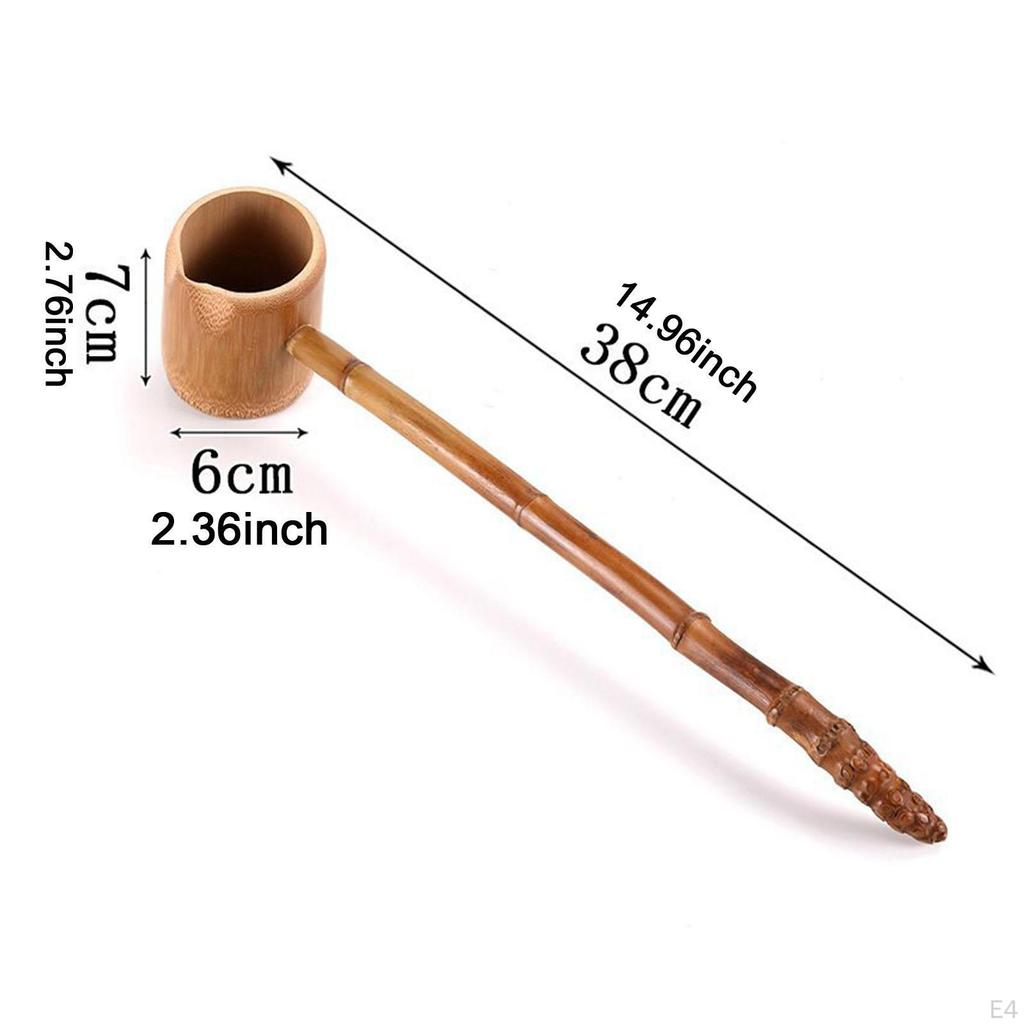 Bamboo Scoop Ergonomic Long Handle Tea Ceremony Accessory Easy to Clean for Home Kitchen