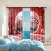 2 Pcs, Versatile Polyester Transparent Curtains for Home Decoration Maple Landscape for Use In Bedrooms and Living Rooms