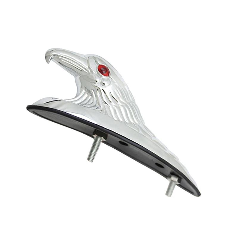 Die Cast Eagle Head Motorcycle Front Fender Light Chrome Accent for Honda Harley Kawasaki Yamaha Suzuki Ducati