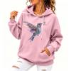 Women's Casual Loose Fit Hoodie with Hood and Breast Graphic Print for Everyday Wear
