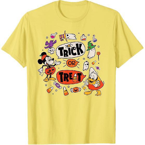 Disney Mickey Mouse Donald Duck Trick or Treat Halloween T-Shirt