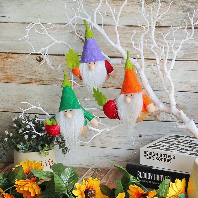 Vegetable Doll Pendant Creative Hug Vegetable Elf Old Man Hanging Ornament Window Decoration Supplies