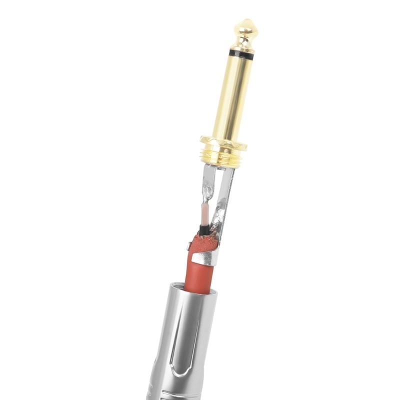 Guitar Cables, 6.35mm To 6.35mm TRS Stereos Amp Rubber Guitar Cord for Studio Monitor Electric Guitar Keyboards Mixers