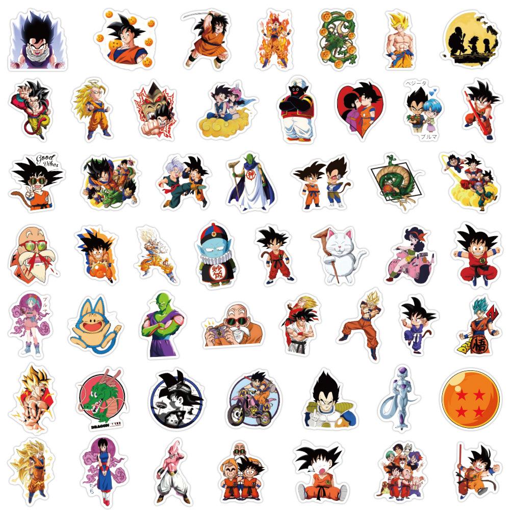 50 Japanese Comics Dragon Ball Cartoon Personality DIY Graffiti Stickers Decorative Suitcase Notes Paper Pencil Case Stickers