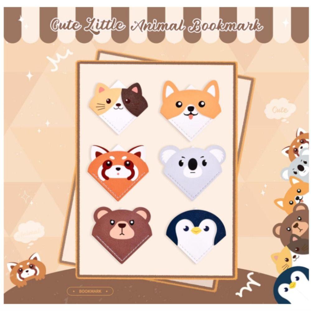 Corner-wrap Book Page Holders Leather Kids Reading Gifts Animal Shaped Bookmark  Book Lovers
