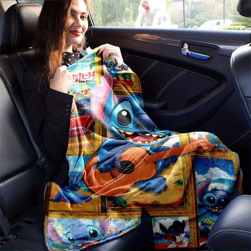 Lilo & Stitch Decke Ultra-Weich, Warm, Gemütlich Überwurf für Wohnzimmer, Sofa, Ganzjahres-Reiseaccessoire Niedlicher Cartoon-Charakter Heimdekoration