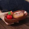 Wooden Salad Bowl Boat Shaped Sushi Snack Plate Multipurpose Dried Fruits Serving Tray  Vegetables